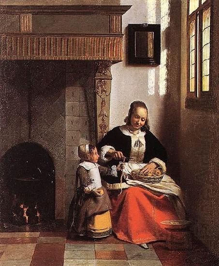 Pieter de Hooch A Woman Peeling Apples